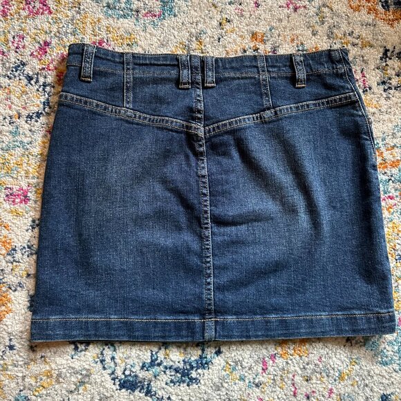 Free People Mini Skirt Dark Blue wash Size 29 - Picture 3 of 4